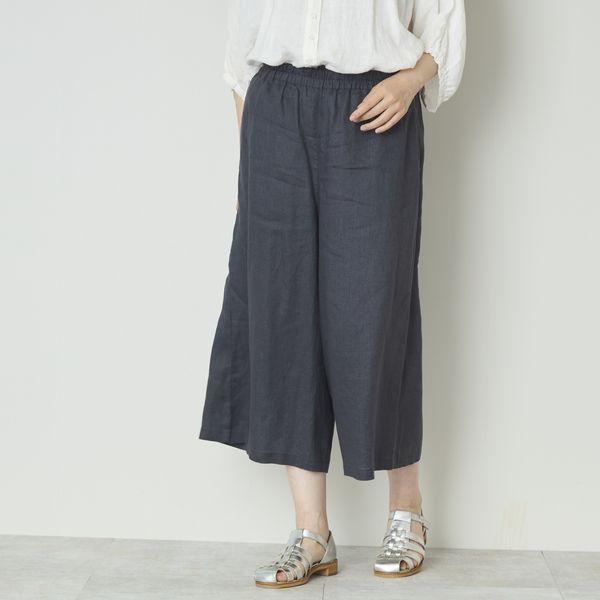 Crea delice/リネン8分丈ワイドパンツ